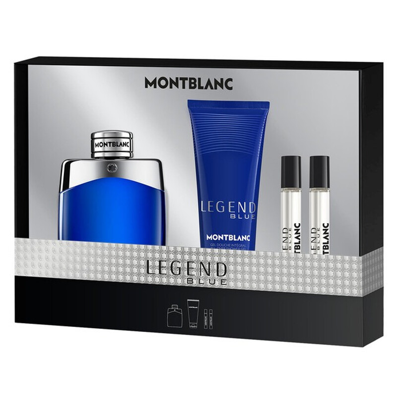 Montblanc Men's Legend Blue 4pcs EDP Gift Set Fragrances