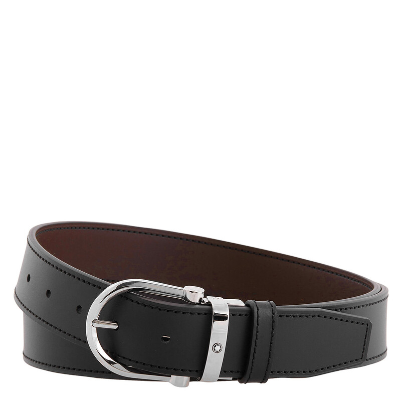 Montblanc Reversible Leather Belt with Horseshoe Buckle 128783