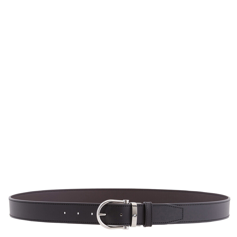 Montblanc Reversible Leather Belt with Horseshoe Buckle 128783