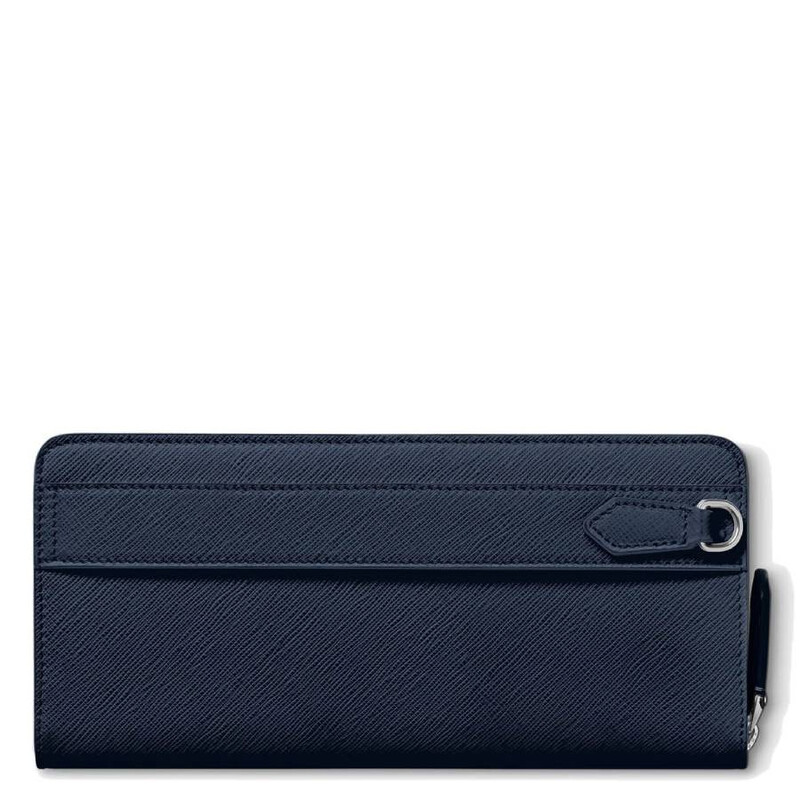 Montblanc Sartorial Leather Phone Pouch In Ink Blue 131734