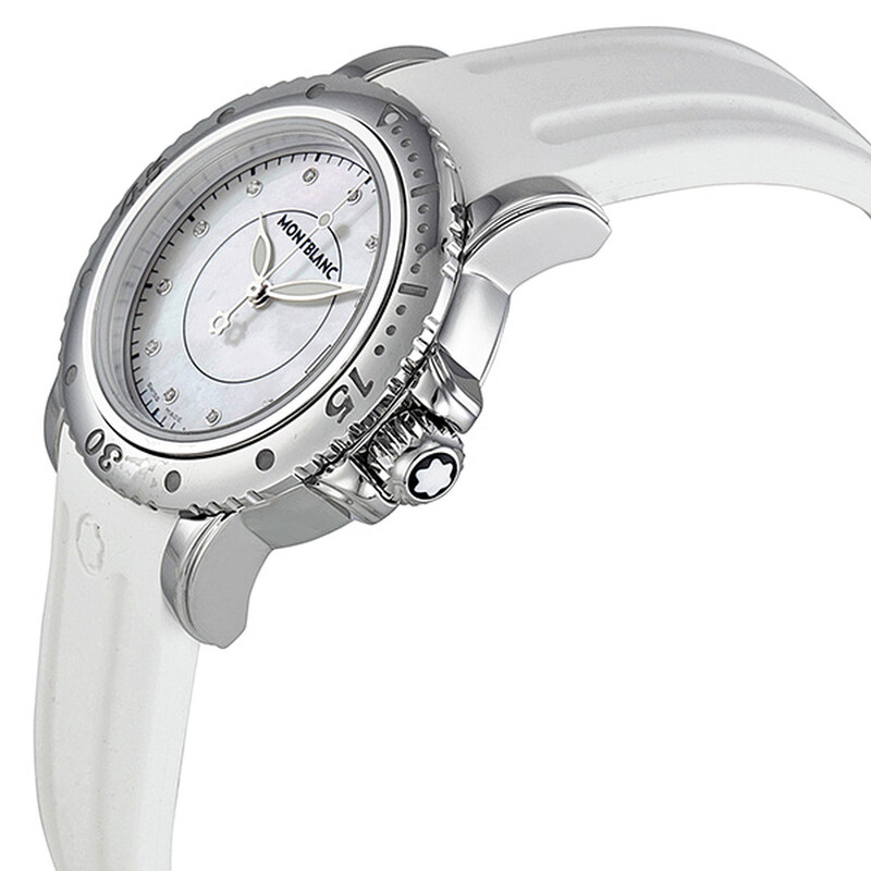 MONTBLANC ダイヤモンド装飾 腕時計 Montblanc Sport Quartz Diamond White Mother of Pearl Dial Ladies