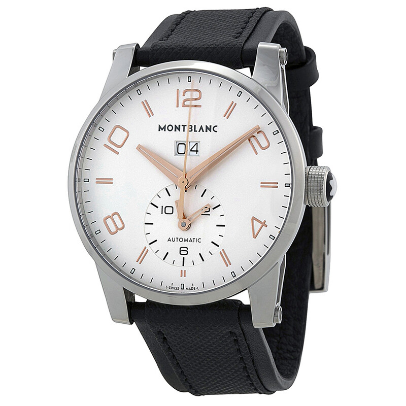 Montblanc Timewalker Automatic White Dial Black Leather Men's