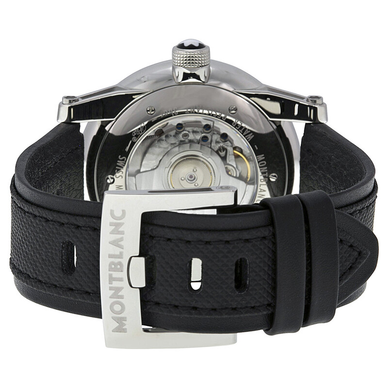 Montblanc Timewalker Automatic White Dial Black Leather Men's
