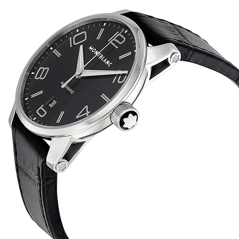 Montblanc Timewalker Black Dial Black Alligator Leather  display picture 2