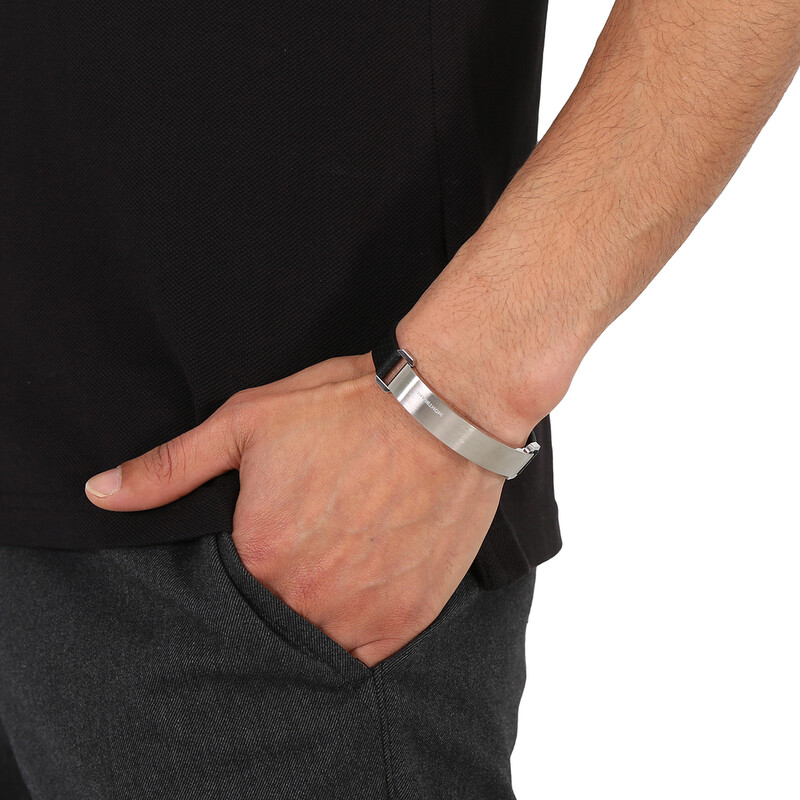 Montblanc Urban Spirit Leather Bracelet, Size 63 11878163