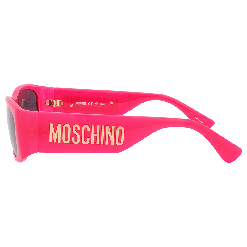 Moschino Grey Rectangular Ladies Sunglasses MOS145/S 0MU1/IR 55