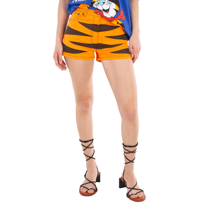 Moschino Ladies Orange Year Of The Tiger Shorts, Brand Size 38 (US