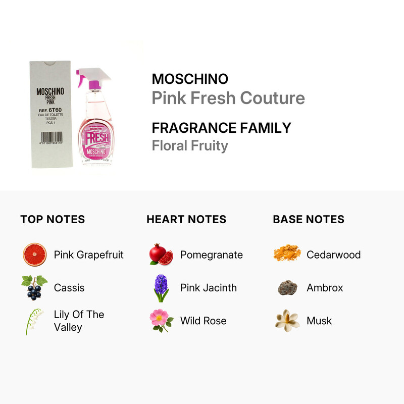 Moschino Ladies Pink Fresh Couture EDT Spray 3.4 oz (Tester