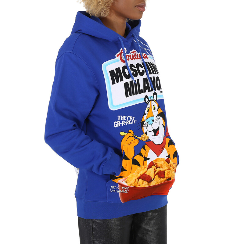 Moschino Tony the Tiger Graphic Hoodie in Blue, Brand Size 36 (US