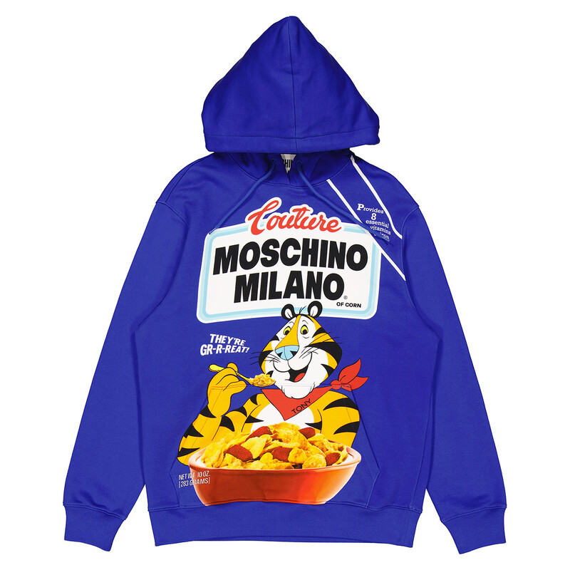 Moschino Tony the Tiger Graphic Hoodie in Blue, Brand Size 36 (US