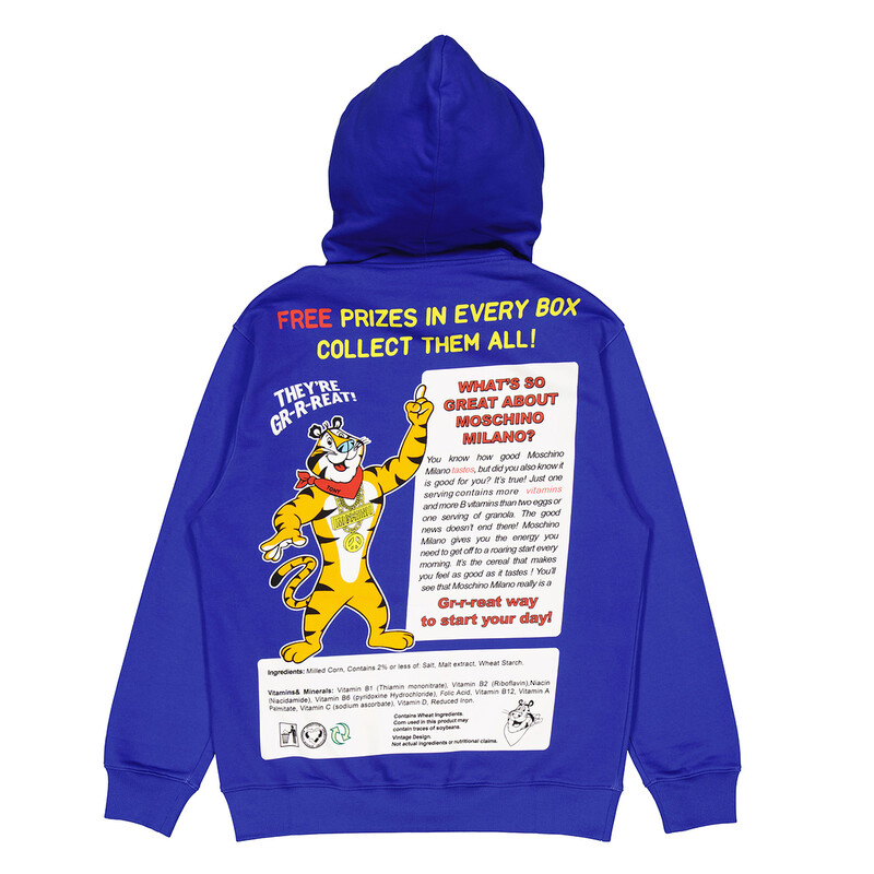 Moschino Tony the Tiger Graphic Hoodie in Blue, Brand Size 36 (US