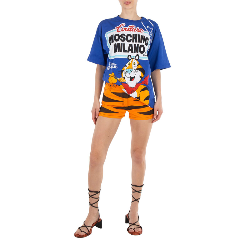 MOSCHINO COUTUREモスキーノGILBERT&amp;E Tシャツ COTTON T-SHIRT WITH MOSCHINO COUTURE PRINT - BLACK - PureAtlanta.com