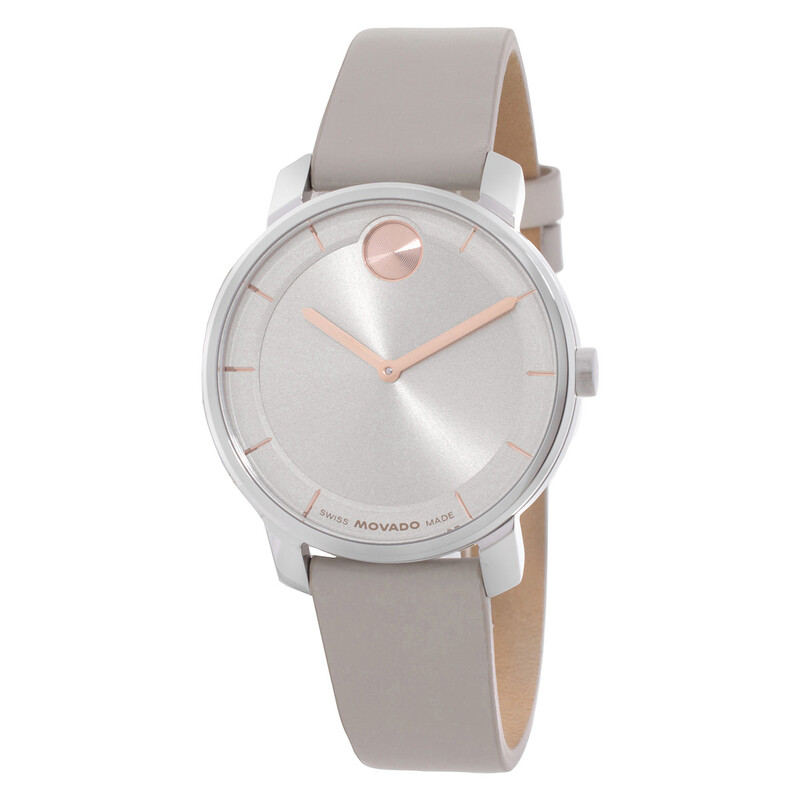 Womens Movado designer watch w grey case & box w logo jewelry watches slim band Movado Bold Pave Crystal Watch Women 32mm‎ Case 7.25\ main image 3