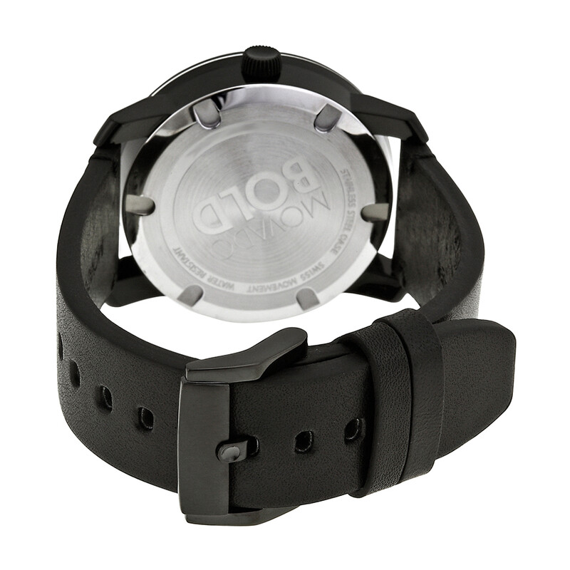 Movado Bold Camouflage Dial Black Rustic Leather Men's Quartz Watch ...