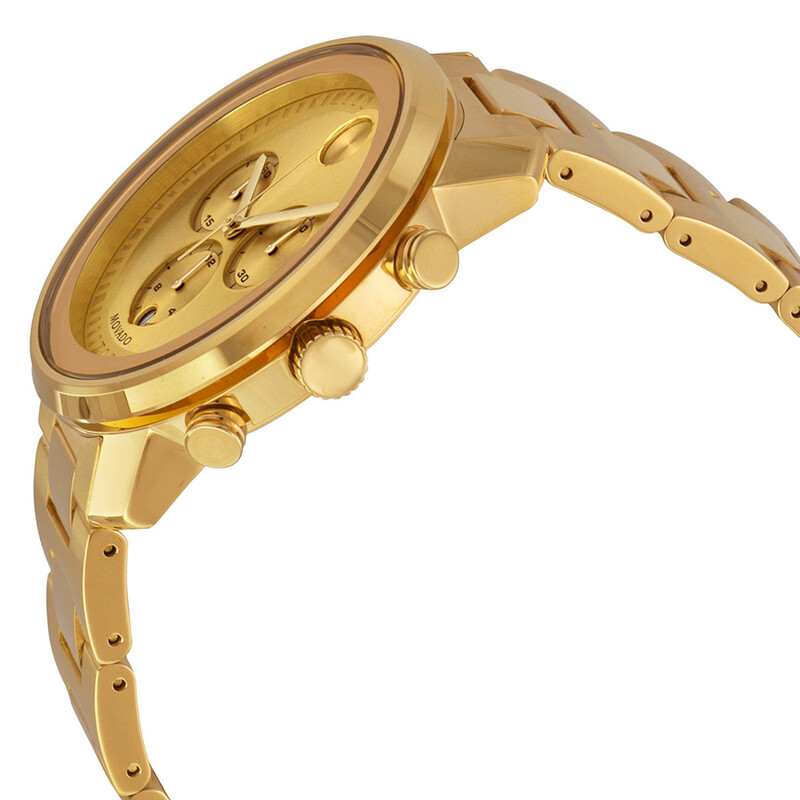 Movado Bold Champagne Dial Yellow Gold Ion-plated Men