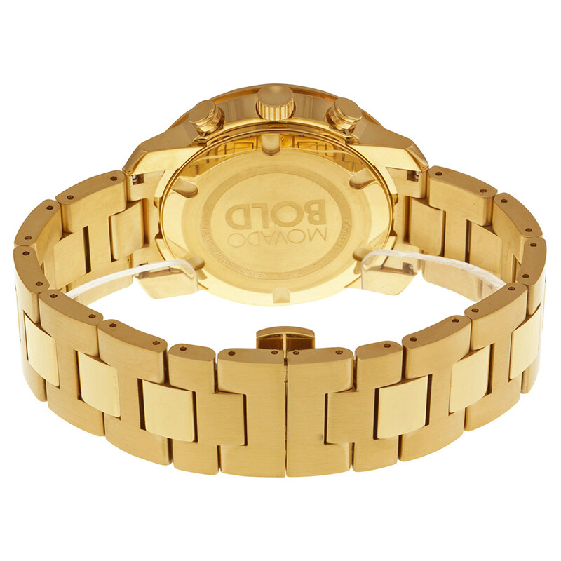 Movado Bold Champagne Dial Yellow Gold Ion-plated Men's Watch
