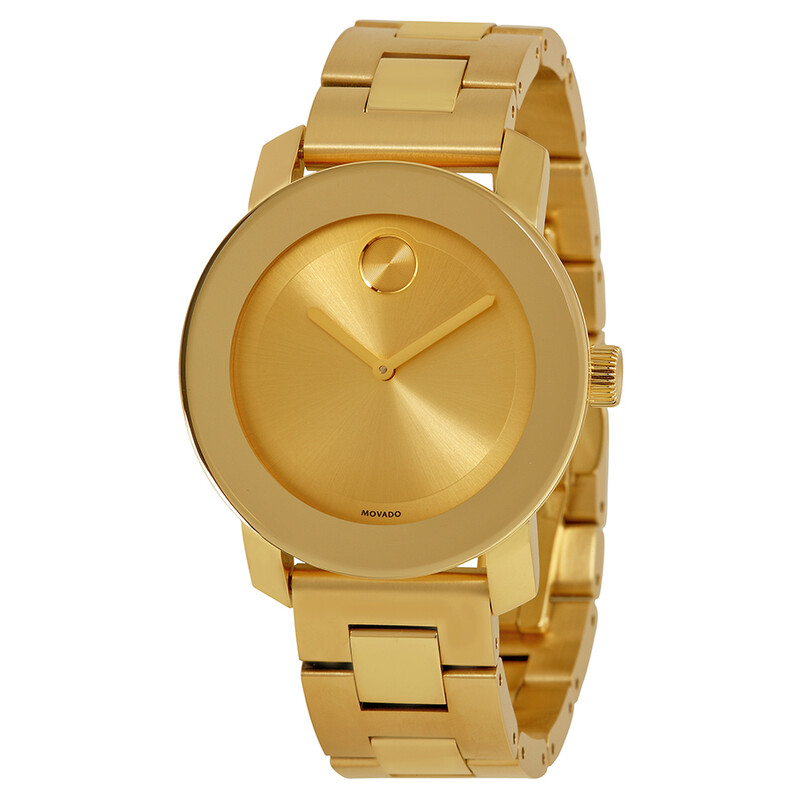 Movado Bold Champagne Dial Yellow Gold Ion-pated Ladies Watch