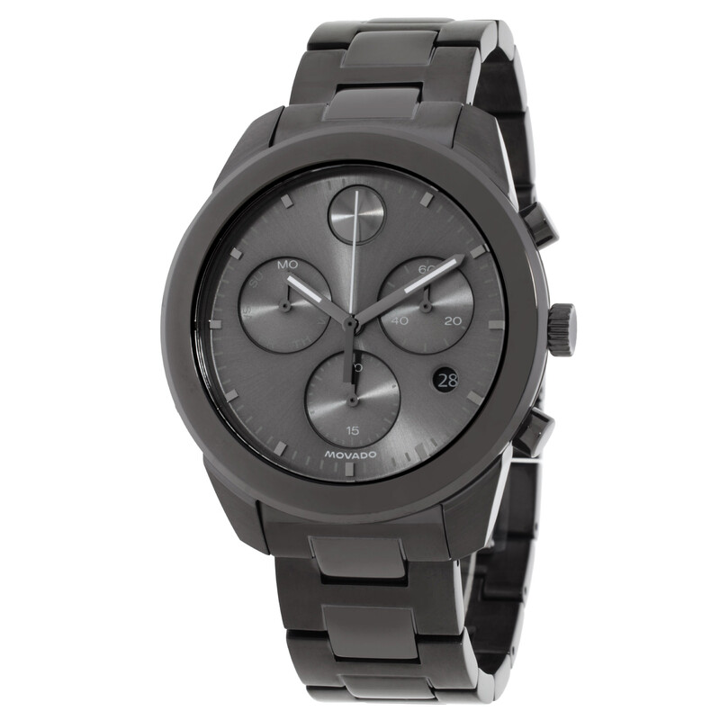 Movado Bold Chronograph Quartz Gunmetal Dial Men's Watch 3601326
