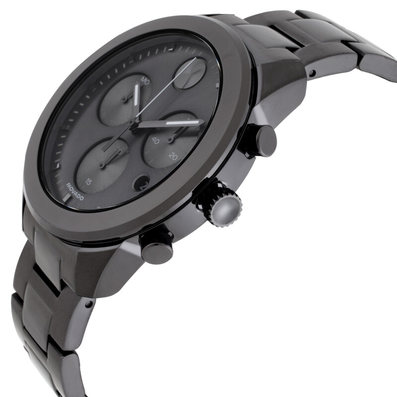 Movado Bold Chronograph Quartz Gunmetal Dial Men's Watch 3601326