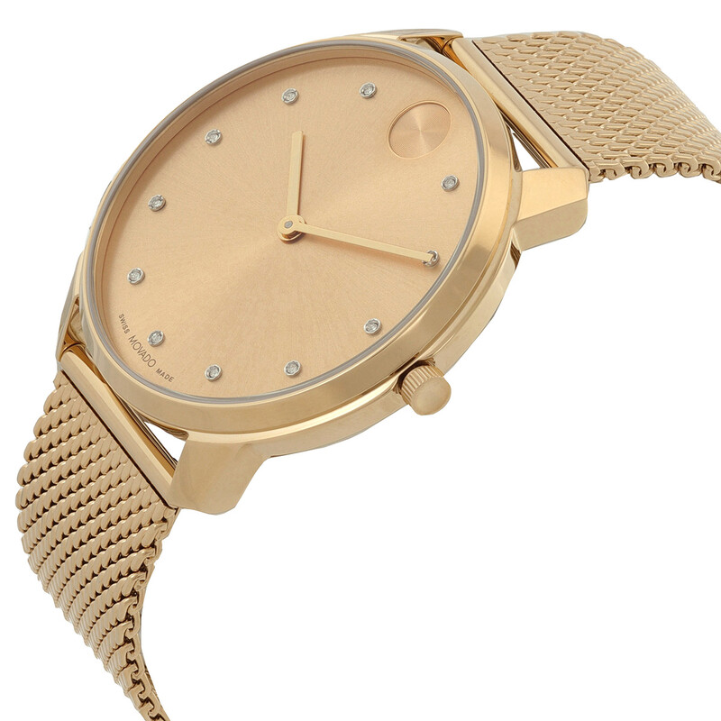 新品 MOVADO BOLD ゴールド メッシュベルト 腕時計 3600833 Movado Bold Evolution Quartz Crystal Gold Dial Men's Watch 3600903