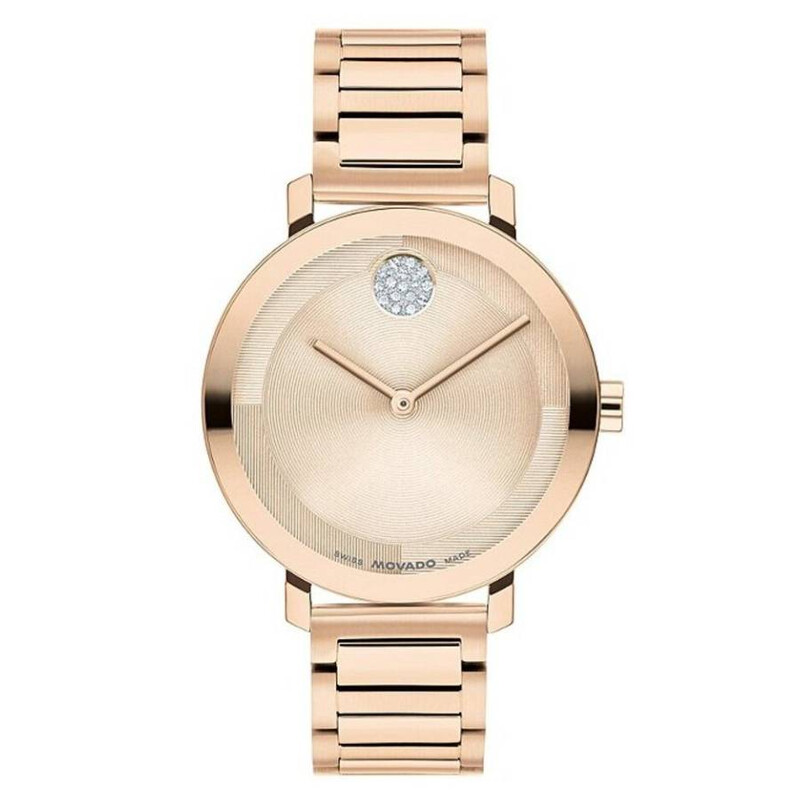 Movado Bold Evolution Quartz Rose Gold Dial Ladies Watch 3601266 ...