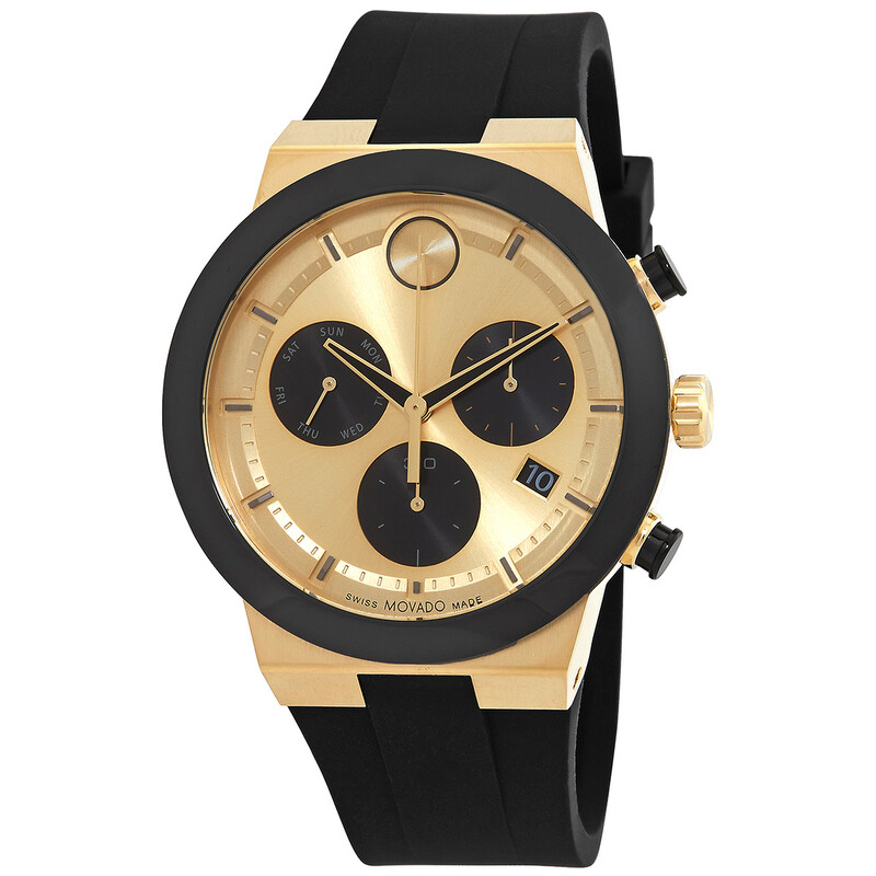 Movado Bold Fusion Chronograph Quartz Gold Dial Men's Watch 3600895 ...