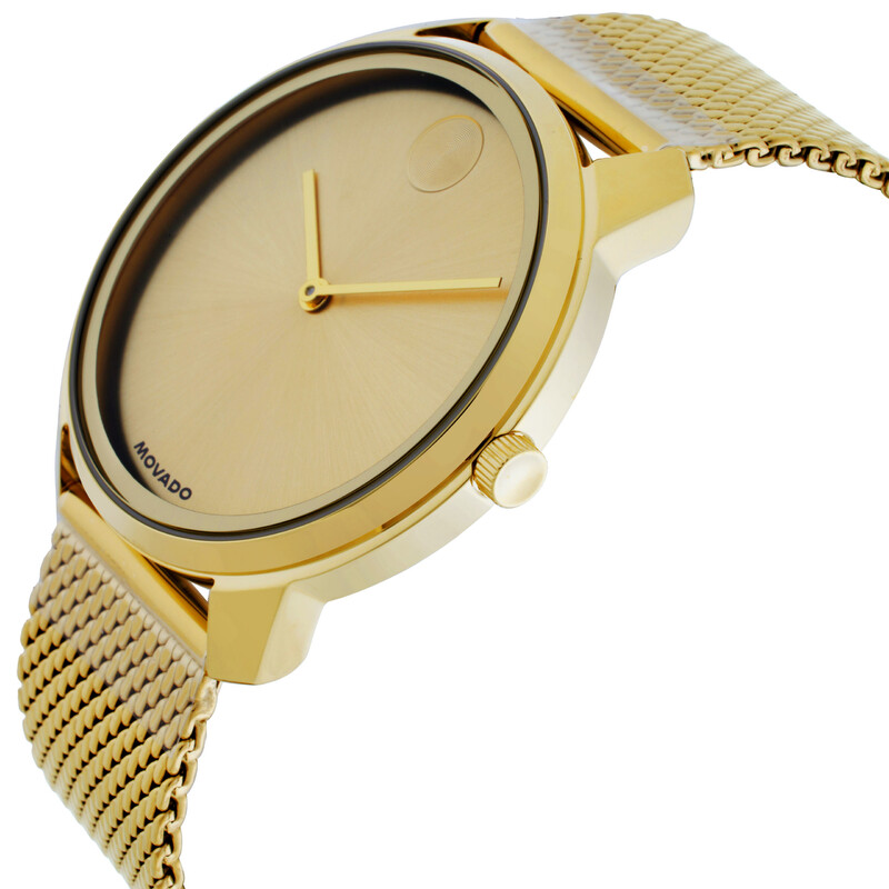 Movado Bold Quartz Gold Dial Men's Watch 3601337 - Watches, Bold - Jomashop