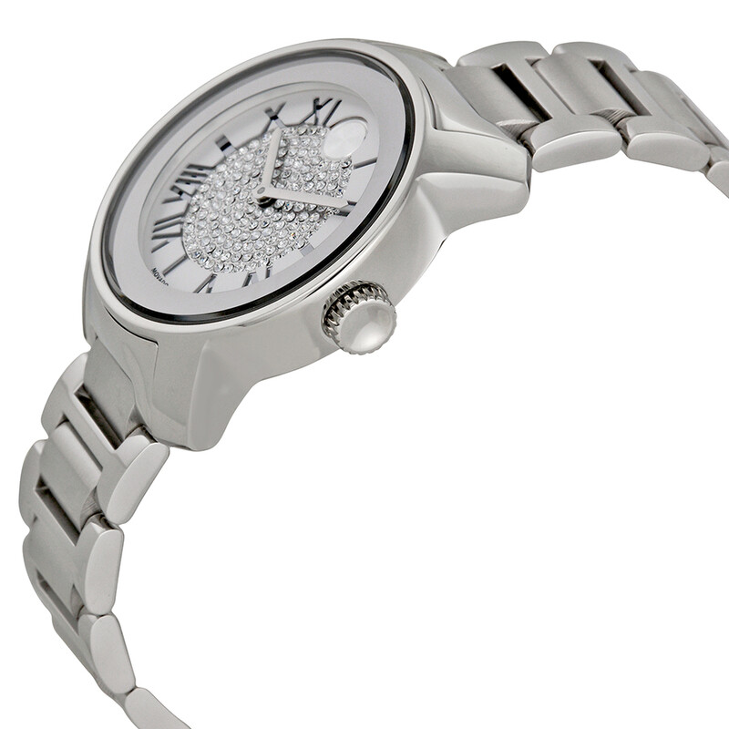 Movado Bold Silver Crystal Pave Dial Ladies Watch 3600254  display picture 3