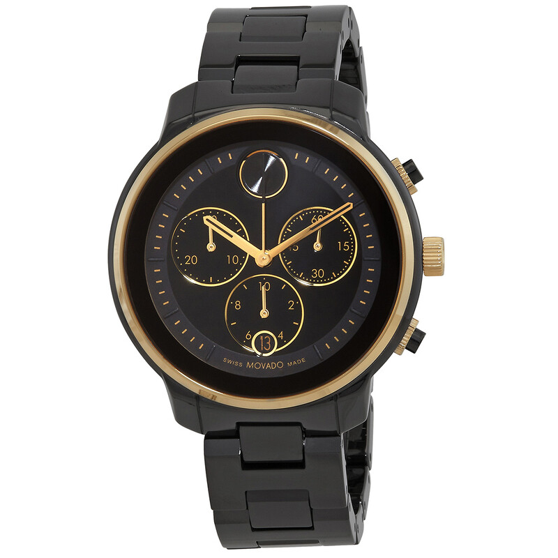 Movado Bold Verso Chronograph Quartz Black Dial Ladies Watch 3600932 ...