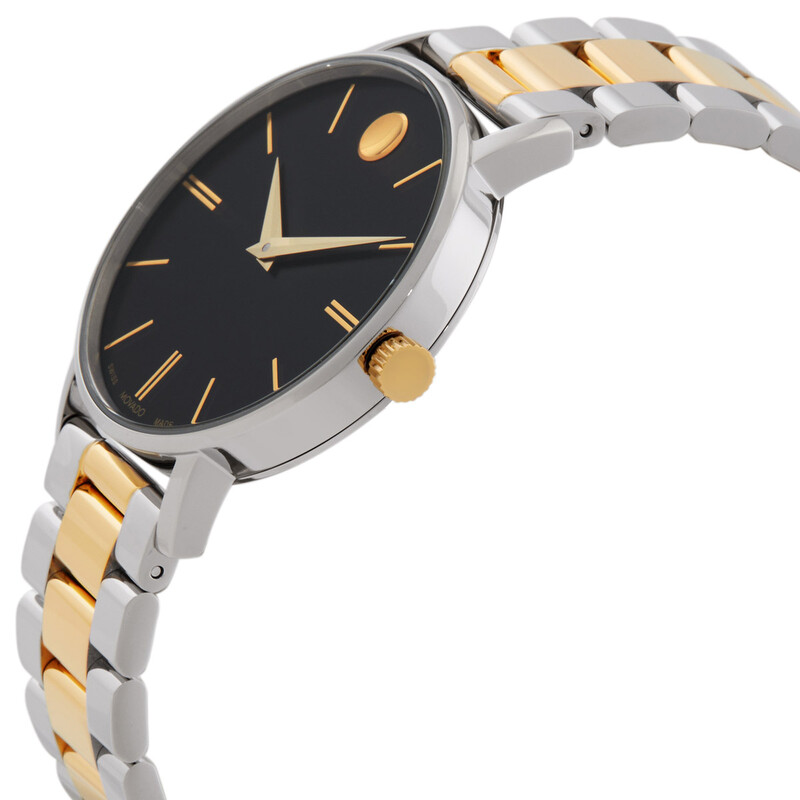 Movado Classic Museum Quartz Black Dial Ladies Watch 608038