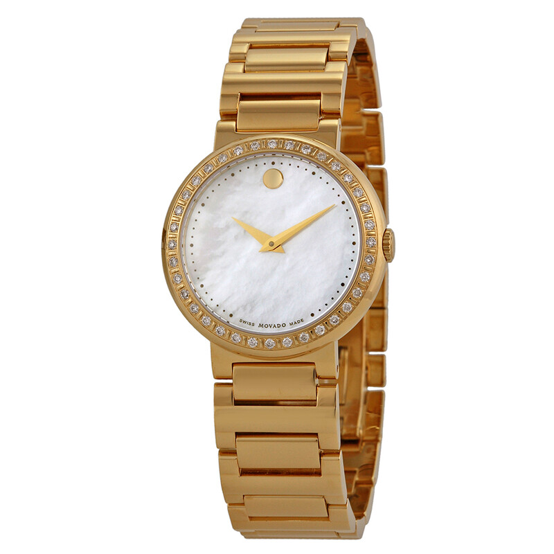 Movado Concerto Mother of Pearl Gold-plated Ladies Watch 0606422 ...