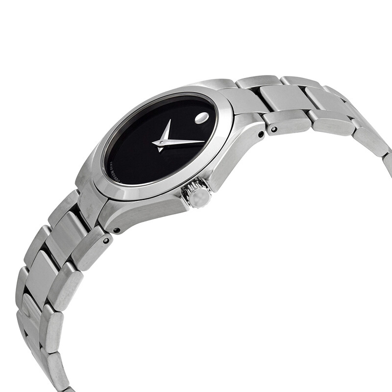 Movado Defio Quartz Black Dial Ladies Watch 0607308 