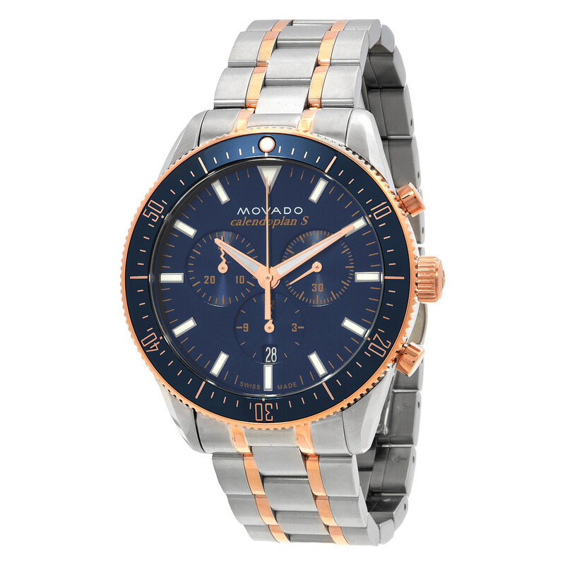 Movado Heritage Chronograph Quartz Blue Dial Men's Watch 3650183
