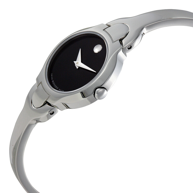 Movado Kara Model# 0605247 New Movado Womens Kara Black Dial Stainless Steel Bangle  main image 2