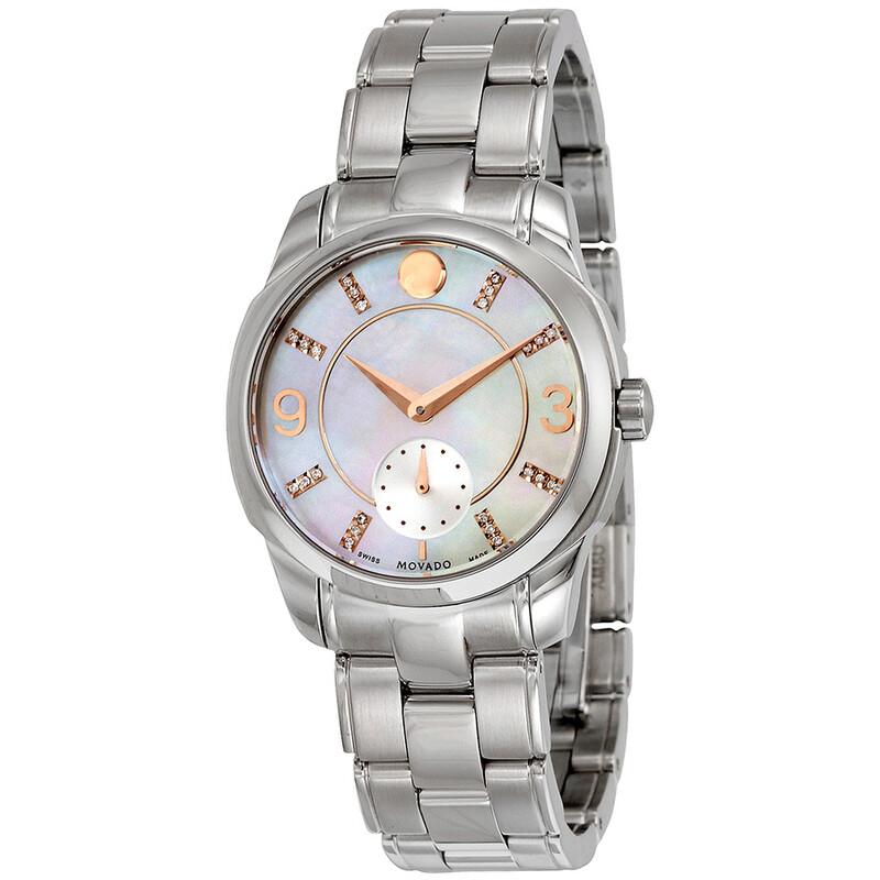 Movado LX Mother of Pearl Dial Stainless Steel Ladies Watch 0606619 ...
