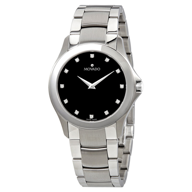 Movado Masino Black Dial Diamonds Men's Wartch 0606185