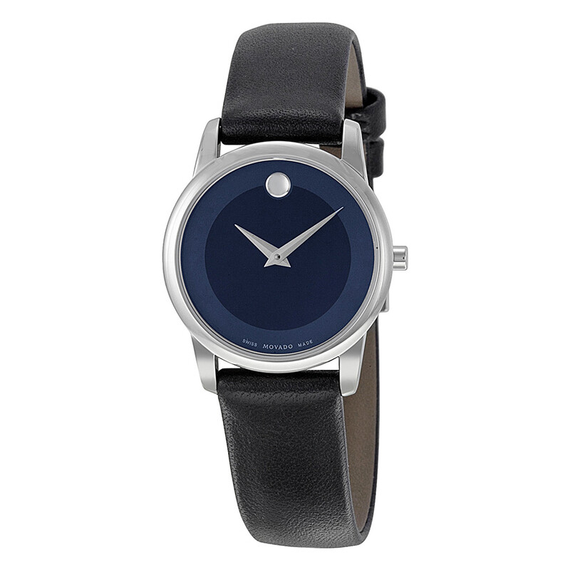 Black Leather Strap Women\'s Watch with Blue Dial Sterling Silver 925 JUDITH RIPKA Women main image 3