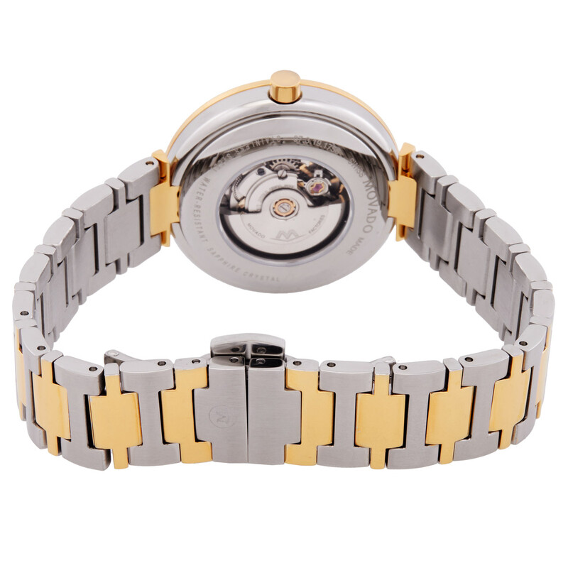 Movado Museum Classic Automatic Black Dial Two-Tone Ladies Watch