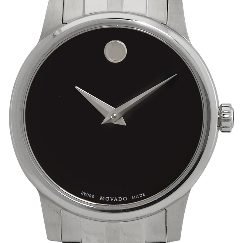 Movado Women\'s Watch 0607537 Museum Swiss Quartz Black Dial Silver Steel 28mm Movado Museum Classic Quartz Black Dial Ladies Watch 0607537  main image 3