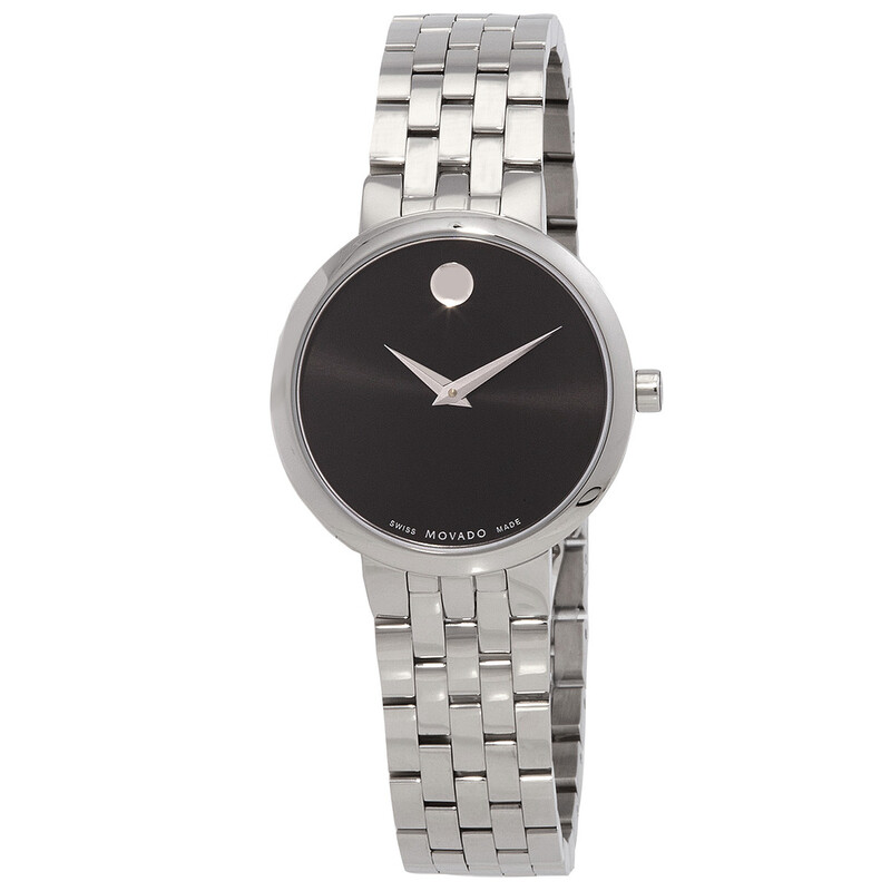 MOVADO 腕時計 ブラック レディース クウォーツ Movado Moda Yellow Gold PVD and Black Ceramic Bangle Bracelet