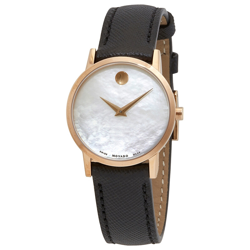 Movado Museum Classic Quartz Mother of Pearl Dial Ladies Watch 0607424 ...