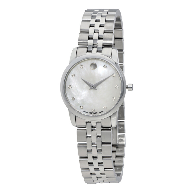 Movado Museum Mother of Pearl Diamond Dial Ladies Watch 0606612