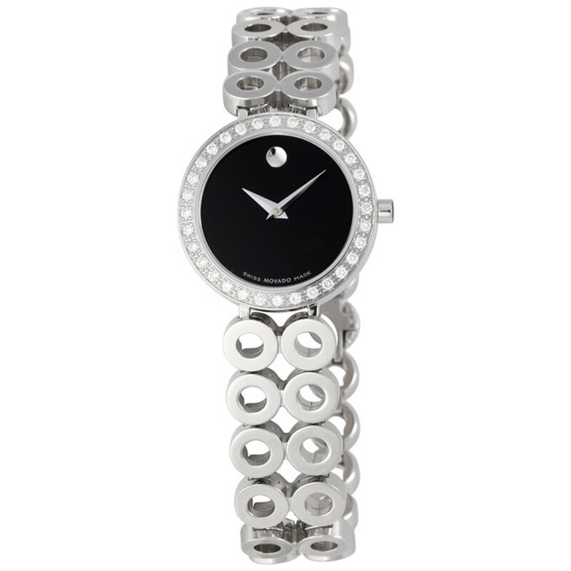 Movado Ono Quartz Diamond Black Dial Ladies Watch 0605826  display picture 1