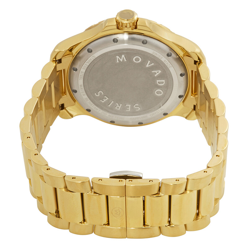 Movado Series 800 Blue Dial Yellow Gold PVD Men's Watch 2600144