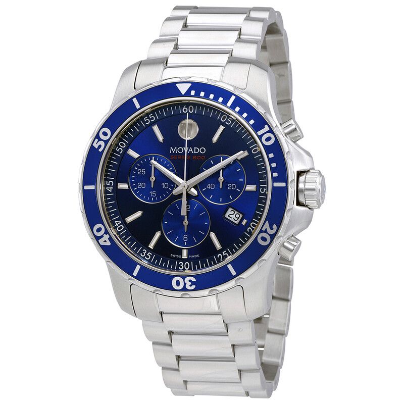 Movado Series 800 Chronograph Blue Dial Men's Watch 2600141