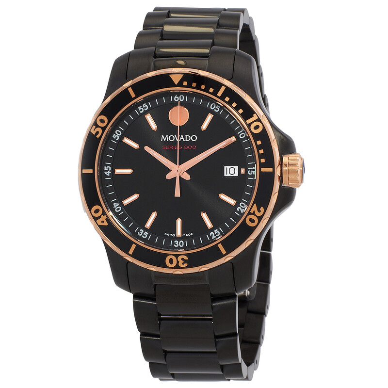 Movado Series 800 Quartz Black Dial Men's Watch 2600162 - Watches