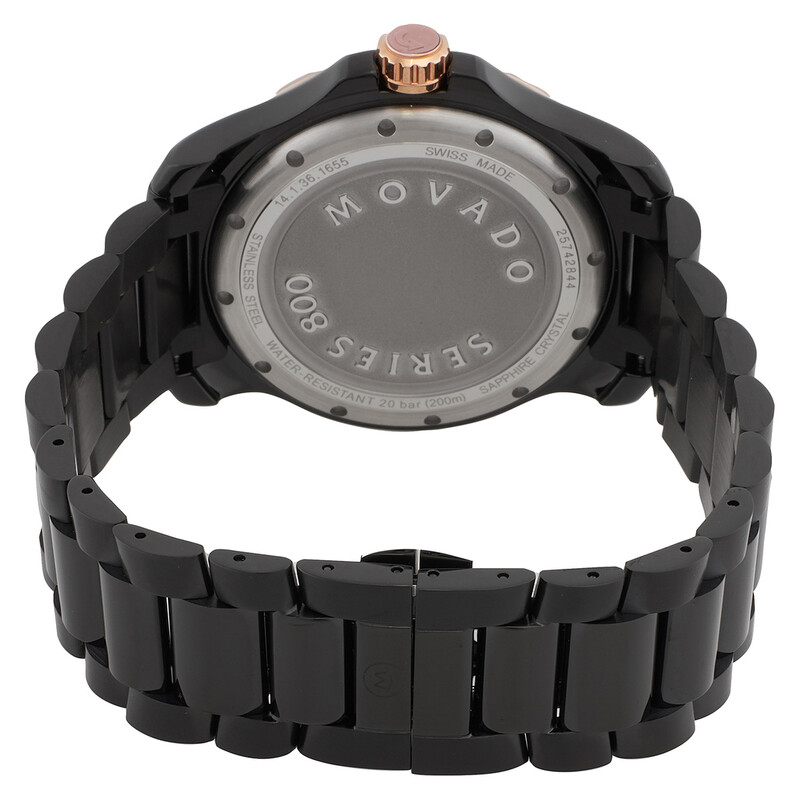 Movado Series 800 Quartz Black Dial Men's Watch 2600162 - Watches
