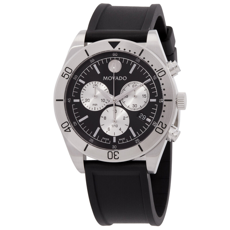 モジョ Movado Sport Chronograph Quartz Black Dial Men's Watch 607992