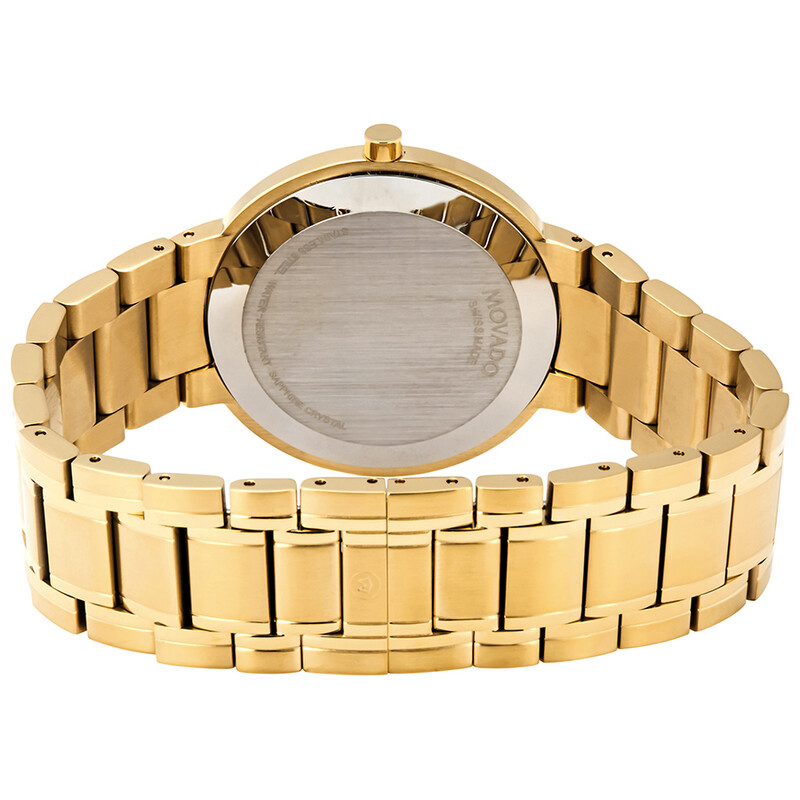 Movado Stiri Quartz Black Dial Yellow Gold PVD Men's Watch 0607279
