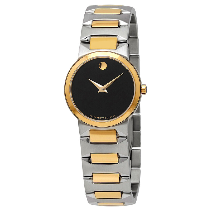 Movado Temo Black Dial Two-tone Ladies Watch 0607296 - Watches